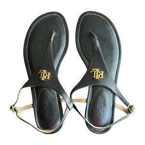 Ralph Lauren Black and Gold Sandals